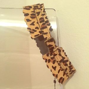 BCBG MaxAzria scalloped leopard waist belt